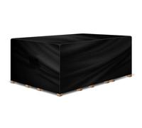 Jianghu Art Outdoor Garden Dining set Cover 260x260x85cm Rattan Patio Furniture Covers Waterproof Rectangular Oxford Fabric Rip Resistant, Windproof Rattan Furniture Covers (Black)