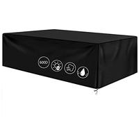 Jianghu Art Outdoor Patio Table Chair Garden Furniture Covers Waterproof Rectangle 600D Oxford Cloth Furniture Covers 200 x 160 x 74 cm Patio Set Cover Protection Windproof Anti-UV Circular