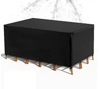 Jianghu Art Rain Cover For Garden Furniture 200 x 200 x 85 cm Multi Size Breathable Garden Furniture Cover, Patio Table and Chair Sofa Cover, Outdoor Patio Table Cover Windproof, Black