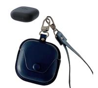 JiangJiangBao Carrying Case for SHOKZ OpenFit Air Ear Headphones, Hard Leather Case Compatible with OpenFit Air Earbuds, Drop-proof, Wear-resistant, with Lanyard (Blue)