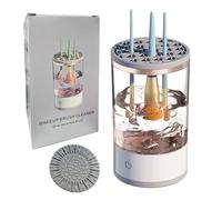JIANGLAI Electric Makeup Brush Cleaner Machine, Automatic Spinning Cosmetic Brush Cleaner, Fits, Clear