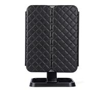 JIANGLAI Makeup Vanity Mirror with 3 Color LED Lighting Modes, Tri-Fold 1x 2x 3x Magnification, 180° Adjustable Touch Screen Lighted Mirror, Rechargeable High Definition Dressing Mirrors (Black)