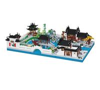 Jiangnan Courtyard Mini Building Block Set, 3246 PCS House Architecture Micro Bricks Model Toy, Creative MOC Construction Building Blocks Kit, Architecture Set Not Compatible with Major Brands