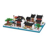 Jiangnan Courtyard Mini Building Block Set, 3559 PCS House Architecture Micro Bricks Model Toy, Creative MOC Construction Building Blocks Kit, Architecture Set Not Compatible with Major Brands