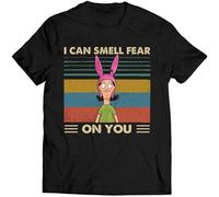JIANGNANYAN I Can Smell Fear On You Vintage Shirt Louise Belcher Lovers Shirt Bobs Lovers Burgers Fan Movie T Shirt Black M