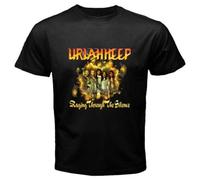 JIANGNANYAN Uriah Heep Raging Through The Silence Logo Mens Black T-Shirt Size S-3Xl