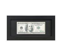 JIANGPAI Tabletop Picture Frame,dollar bill holder,5X10“ shadow box picture frames,Black Dollar Bill Frame with Mat or Display 4x9 business license frame Picture without Mat,Solid wood