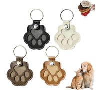 jiangshan 4Pc Dog Fur Keychain - Leather Pet Hair Keepsake for Cat/Dog, Unique Memorial Collection Key Chain, Memorial Paw Print Keyring Gift for Bag Purse Paw Charm Key Holder