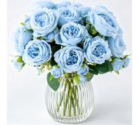 Jiangshun Artificial Peony Flowers & Silk Faux Peonies -Wedding Home Decor | 2 bunches 10 stems Lifelike silk petals Fade-resistant colours No watering needed Flexible wire stems Indoor & outdoor