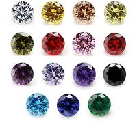 JIANGYUANGEMS 2mm Round Cut Cubic Zirconia Stone Loose CZ Stones Mix 15 Colors Synthetic Gemstone 100pcs per Colors Total 1500pcs