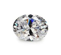 JIANGYUANGEMS 50pcs 5A Oval Cut White Cubic Zirconia Stone Loose CZ Synthetic Gemstone for Jewelry Making, 4x6mm 50pcs, Cubic Zirconia, cubic zirconia