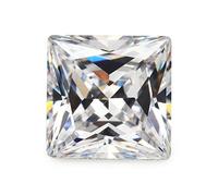 JIANGYUANGEMS 5A Square Shape Princess Cut White Cubic Zirconia Stone Loose CZ Synthetic Gemstone for Jewelry Making, 12x12mm 10pcs, Cubic Zirconia, cubic zirconia