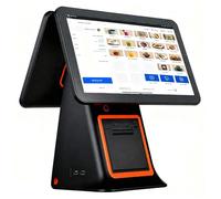 JIANGYUXINLI Dual Screen Touch Screen Cash Register POS System | All-in-One Till | 15.6 Inch Touch Screen Built-in Printer | Supports 30+ Languages | for Retail, Catering Establishment