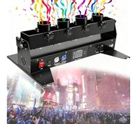 JIANGYUXINLI Professional Electric Confetti Cannon | Wedding Confetti Machine | 4 Heads Power Confetti Launcher | With Wireless Remote and DMX Control | For Clubs Parties Weddings and Concerts