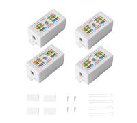 JiangZShangM 4PCS RJ45 Cat6 Junction Box Inline Connector, RJ45 Socket Punch Down Ethernet Cable Connector for Cat6 Cat5e Cat5 Network Cables, Ethernet Joiner and Ethernet Coupler for Cable Extension