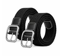 JiangZShangM Mens Belt Elastic Belts, Elastic Braided Elastic Belts Casual Stretch Canvas Woven Belts, Adjustable Holeless Mens Stretch Belt for Trousers Jeans and Golf Wear, Stretchy Belts Mens