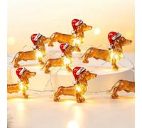 JIANHY Dachshund Gifts, 30 Mini Sausage Dog String Lights with 3 Metre Wire | Battery Powered, Christmas Decor, Indoor & Outdoor, Ideal Sausage Dog Gifts for Garden, Living Room, Holiday Party Ambience