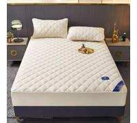 JIANINGHOME Cotton Rich Deep Fitted Bed 200x200,Quilted double mattress protector Fitted Mattress Cover Extra Deep Box Stitched Soft Touch for Extra Comfort Non-Noisy Breathable