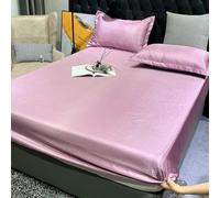 JIANINGHOME Fitted Bed Sheets 150x200 Satin Fitted sheet, Imitated Silk Fabric Bed Cover Bedding