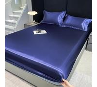 JIANINGHOME Fitted Bed Sheets 200x220 Satin Fitted sheet, Imitated Silk Fabric Bed Cover Bedding