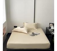 JIANINGHOME Fitted Sheet 150x200 Extra Deep Pocket Durable Elastic Fitted Bed Sheets Double Super Soft Cotton Bedding