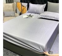 JIANINGHOME Fitted Sheet 180x200 Satin Fitted sheet, Imitated Silk Fabric Bed Cover Bedding
