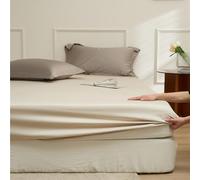 JIANINGHOME Fitted Sheet 200x220 Deep Pocket Bed Sheets, Shrinkage and Fade Resistant