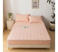 JIANINGHOME Fitted Sheet 200x220,Quilted Sheets with Durable Elastic Edges for Extra Deep Size Bed