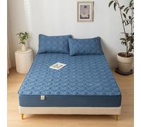JIANINGHOME Fitted Sheet 200x220,Quilted Sheets with Durable Elastic Edges for Extra Deep Size Bed
