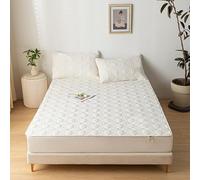 JIANINGHOME Fitted Sheet 90x200,Quilted Sheets with Durable Elastic Edges for Extra Deep Size Bed