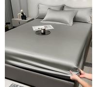 JIANINGHOME Fitted Sheet,90x200,Satin Fitted sheet, Imitated Silk Fabric Bed Cover Bedding
