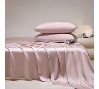JIANINGHOME Satin Silk Bedding 200x230cm Satin Sheet Luxury and Silky with Natural Sheen with Pillowcases 50x75cm/2pcs