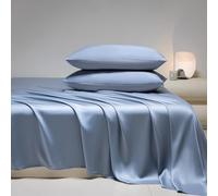 JIANINGHOME Satin Silk Bedding 200x230cm Satin Sheet Luxury and Silky with Natural Sheen with Pillowcases 50x75cm/2pcs