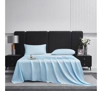 JIANINGHOME Satin Silk Bedding 245x245cm Satin Sheet Set Luxury and Silky with Natural Sheen, Breathable, Anti Wrinkle with Pillowcases 50x75cm/2pcs
