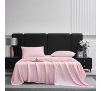 JIANINGHOME Satin Silk Bedding 245x245cm Satin Sheet Set Luxury and Silky with Natural Sheen, Breathable, Anti Wrinkle with Pillowcases 50x75cm/2pcs