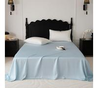 JIANINGHOME Satin Silk Bedding,245x250cm,blue,Satin Sheet Set Luxury and Silky with Natural Sheen, Flat Sheets Breathable, Anti Wrinkle
