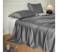 JIANINGHOME Satin Silk Bedding 245x250cm,Flat Sheets Breathable, Anti Wrinkle, Shrink and Fade Resistant