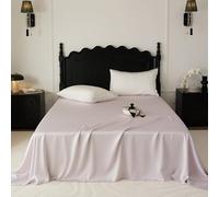 JIANINGHOME Satin Silk Bedding 245x250cm,Satin Sheet Set Luxury and Silky with Natural Sheen, Breathable, Anti Wrinkle