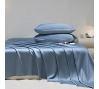 JIANINGHOME Satin Silk Bedding 245x265cm Satin Sheet Luxury and Silky with Natural Sheen with Pillowcases 50x75cm/2pcs