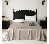 JIANINGHOME Satin Silk Bedding 245x270cm,Flat Sheets Breathable, Anti Wrinkle, Shrink and Fade Resistant