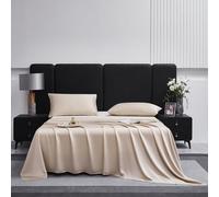 JIANINGHOME Satin Silk Bedding 245x270cm Satin Sheet Set Luxury and Silky with Natural Sheen, Breathable, Anti Wrinkle with Pillowcases 50x75cm/2pcs