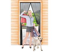 JIANJIAO Magnetic Screen Door 120x210cm 4cm Widened Door Head to Prevent Sagging,with Storage Hook,Mesh Curtain for Exterior Doors,Garage Doors,Interior Doors,Heavy Duty Hands Free -Black