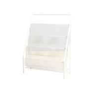 jianjunchaling Layer Iron Storage Stand Nordic Light Luxury Magazine Rack Multi for Books Organizer for Picture for Office, Trade Show, Exhibitions(White,Small)