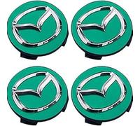 JianJunSuper 4 Pcs Car Hub Centre Caps for Mazda 2 3 6 MX-5 MX-30 CX-3 CX-8 56mm,Dust Proof Waterproof Rim Cover Tyre Protect Exterior Decoration Accessories,Green