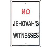 JIANKUN Tin Poster Metal Sign No Jehovahs Witnesses Wall Plaque 8 X 12 Retro Vintage Signs
