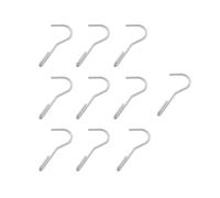 JianLing 10PCS Heavy Duty S Hooks Question Mark Twisted Angle Stainless Steel 75mm Silver Round Head Pipe Threaded Metal Hook for Hanging Cookware Spoons Pans Jugs Coffee Cups Utensils