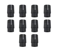 JianLing 10PCS Potentiometer Control Knob 20mm Plastic Half Shaft Volume Knob Convex Shank Knob Electric Guitar Power Amplifier Stereo Control Knob For 6mm Shaft Potentiometer Encoder Black White
