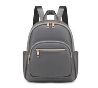 JIANLINST Backpack Women's Small Fashion Backpacks PU Leather Rucksack Mini Backpack School Bag for Girls Casual Daypacks Grey