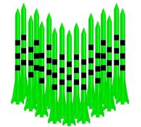 JianPI Golf Tees Plastic 100pcs Golf Tees Plastic Unbreakable Head Tee with Stripe Markers Long Ball Holder Low Friction Less Resistance(Green 83mm)