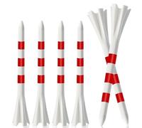 JianPI Golf Tees Plastic 100pcs Golf Tees Stand Printing Scale Unbreakable Reduces Friction Plastic Side Spin Prongs Tee(Red)